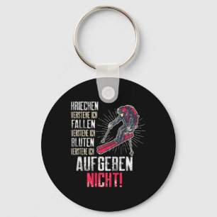 Mens Skier Saying Biathlon Slalom Abfahrt Ski Skii Key Ring