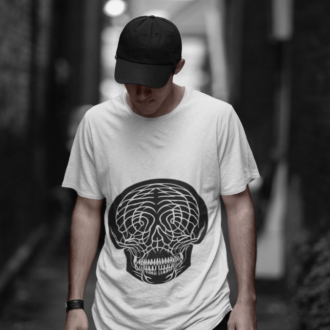 Mens Skull T-Shirt - Abstract Mandelbrot Skull (Creator Uploaded)