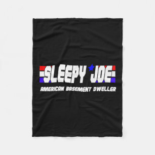 Mens Sleepy Joe Basement Dweller Pro Trump Anti Bi Fleece Blanket