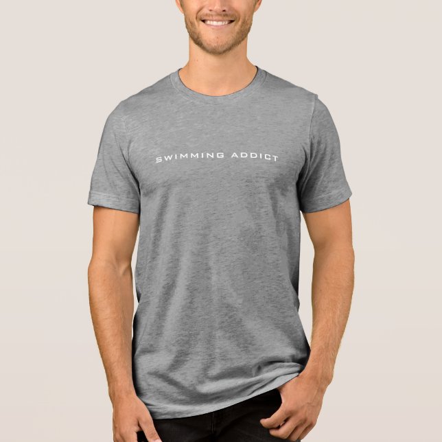 Men's Slim T-Shirt | Swimming Addict Tri-Blend Shirt (Front)