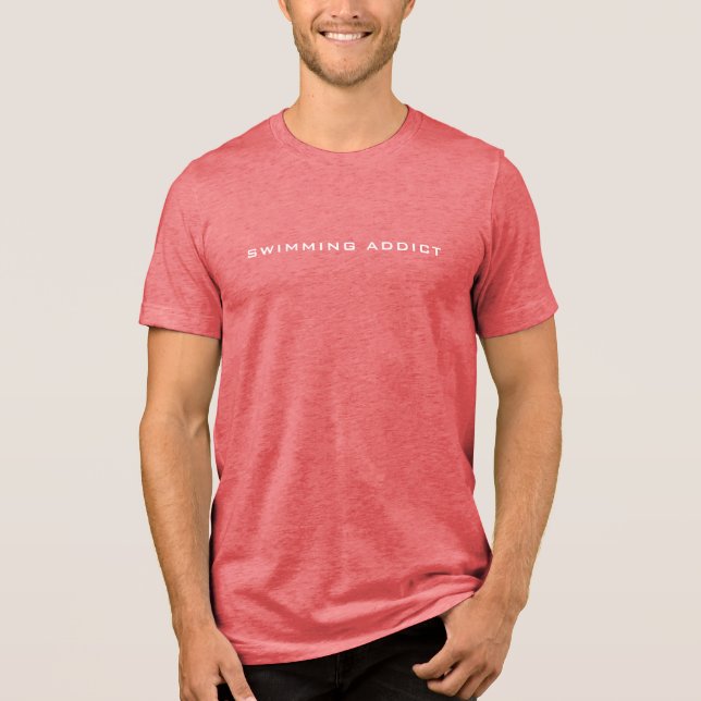 Men's Slim T-Shirt | Swimming Addict Tri-Blend Shirt (Front)