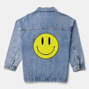 Mens Smiley Face Have a Nice Day 1990s fashion Gru Denim Jacket