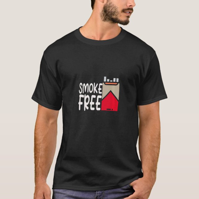 Mens Smoke Free  Quit Smoking Non Smoker Nicotine  T-Shirt (Front)