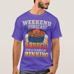 Mens Smoker Weekend Forecast BBQ With A Chance Of T-Shirt