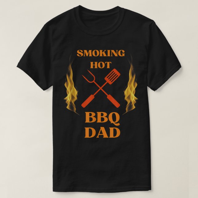 Mens Smoking Hot BBQ DAD Funny Barbecue Cooking &  T-Shirt (Design Front)