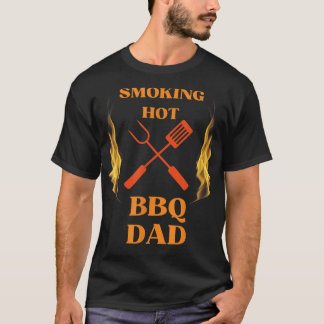 Mens Smoking Hot BBQ DAD Funny Barbecue Cooking & T-Shirt