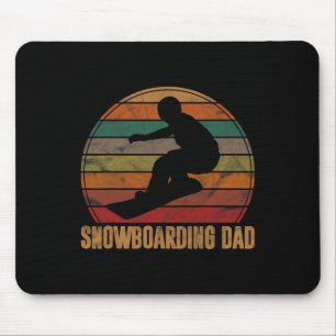Mens Snowboarding Dad Snowboard Sunset Snowboarder Mouse Mat