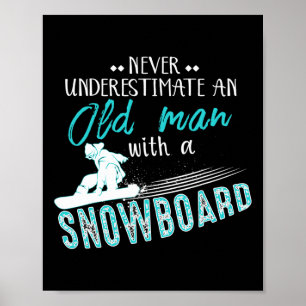 Mens Snowboarding Gifts Funny Cute Snowboard For M Poster