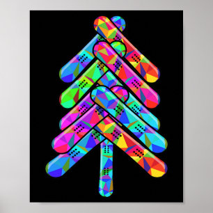 Mens Snowboarding Mountain Pine Tree Snowboard Lov Poster