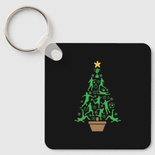 Men's Soccer Christmas Tree Key Ring