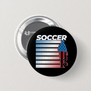 Mens Soccer Red White Blue 6 Cm Round Badge