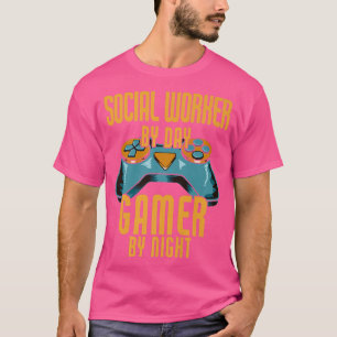 Mens Social Worker By Day Gamer By NightGaming Soc T-Shirt