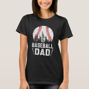 Mens Softball Baseball Dad Retro Vintage Ball Fath T-Shirt
