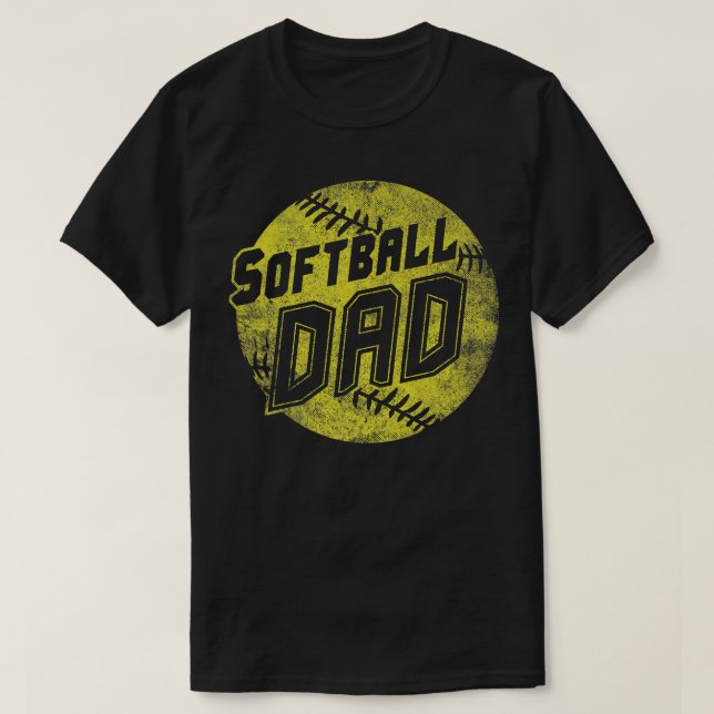 Mens Softball Dad  Fastpitch Father's Day  T-Shirt (Design Front)