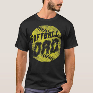 Mens Softball Dad  Fastpitch Father's Day  T-Shirt
