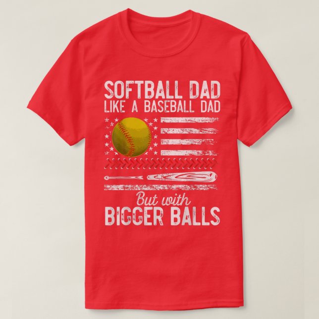 Mens Softball Dad Like A Baseball Dad Definition F T-Shirt (Design Front)