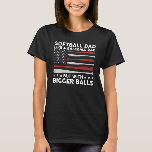 Mens Softball Dad Like A Baseball Dad Definition O T-Shirt (Front)
