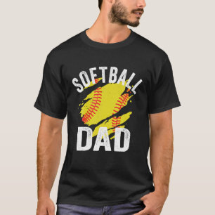 Mens Softball Dad Proud Father's Day Best Cool T-Shirt