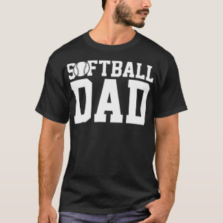 Mens Softball Parents Fathers Day Softball Dad  T-Shirt