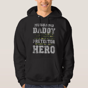 Mens Soldier Daddy Husband Protector Hero Fathers Hoodie