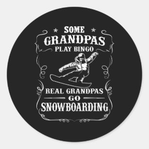 Mens Some Grandpas Play Bingo Real Grandpas Go Sno Classic Round Sticker