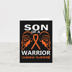 Mens Son of A Warrior Leukaemia Awareness Angel Wi Card