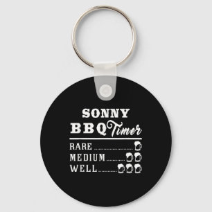 Mens Sonny Bbq Timer Beer Drinking Funny Grilling Key Ring