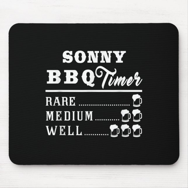 Mens Sonny Bbq Timer Beer Drinking Funny Grilling  Mouse Mat (Front)