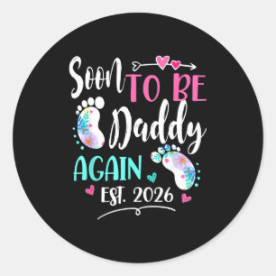 Mens soon to be daddy again 2026 mother's day classic round sticker