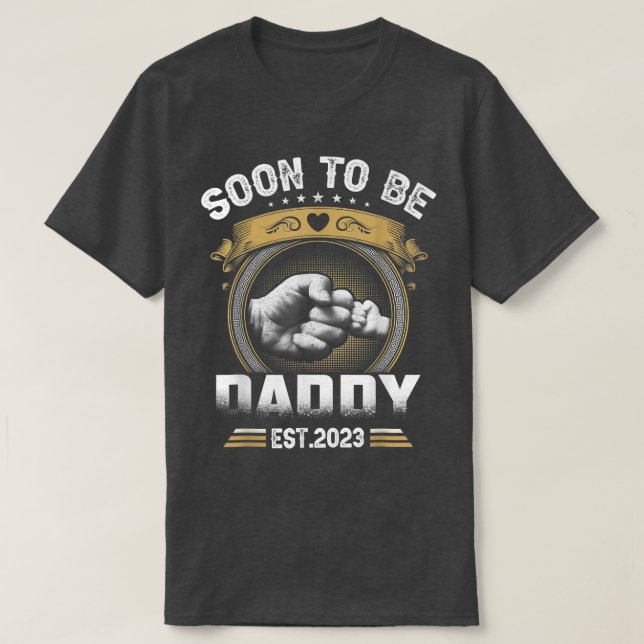 Mens Soon To Be Daddy Est  T-Shirt (Design Front)