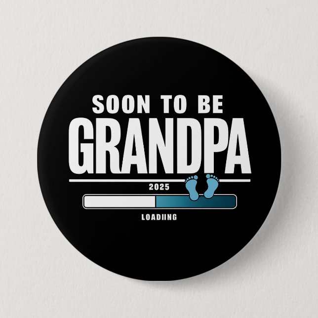 Mens Soon To Be Grandpa EST. 2025 New Grandpa  7.5 Cm Round Badge (Front)