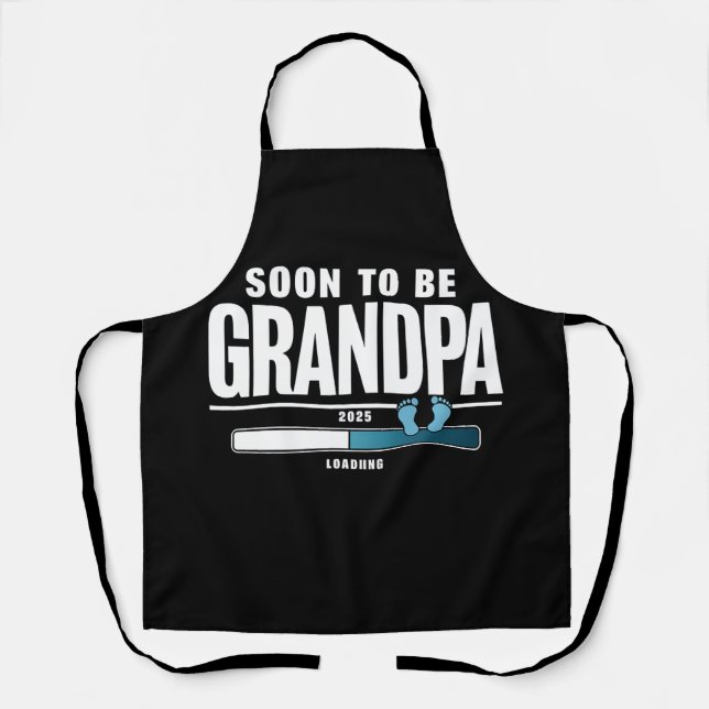 Mens Soon To Be Grandpa EST. 2025 New Grandpa  Apron (Front)