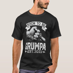 Mens Soon To Be Grumpa 2023 Pregnancy Announcement T-Shirt