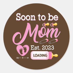 Mens Soon To Be Mum 2023 First Time Mum Pregnancy Classic Round Sticker
