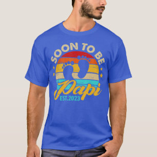 Mens Soon to be Papi 2023 Fathers Day First Time D T-Shirt