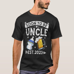 Mens Soon To Be Uncle 2023 Vintage Retro New Dad T-Shirt