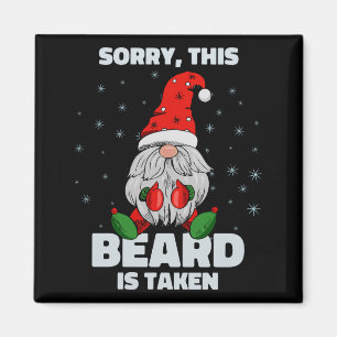 Mens Sorry This Beard Is Taken Christmas Gnome Bea Magnet