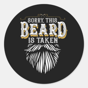 Mens Sorry This Beard Is Taken Country Retro Valen Classic Round Sticker