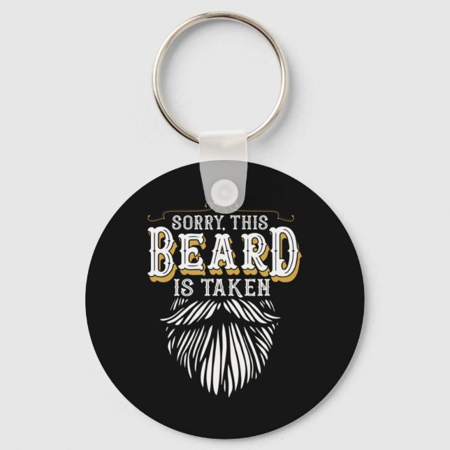 Mens Sorry This Beard Is Taken Country Retro Valen Key Ring (Front)