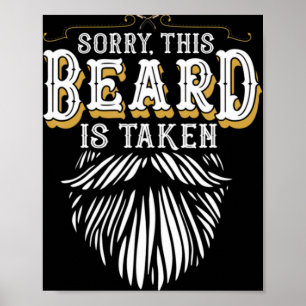 Mens Sorry This Beard Is Taken Country Retro Valen Poster