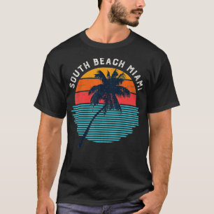 Mens South Beach Miami Life Florida View Distresse T-Shirt