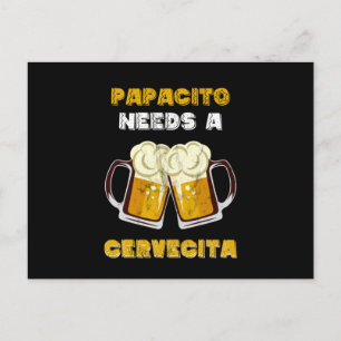 Mens Spanglish Latino Cerveza Beer Papacito Funny Postcard