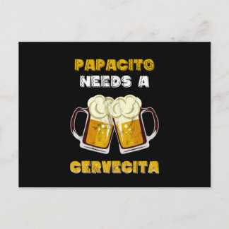 Mens Spanglish Latino Cerveza Beer Papacito Funny  Postcard