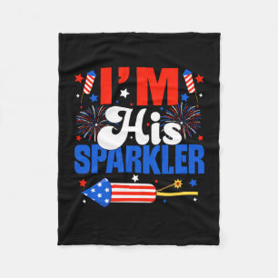 Mens sparkler usa couples matching couple 4th of fleece blanket
