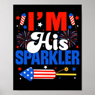 Mens sparkler usa couples matching couple 4th of poster