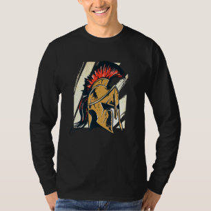 Mens Spartan Gladiator Helmet Greek Sparta Soldi T-Shirt