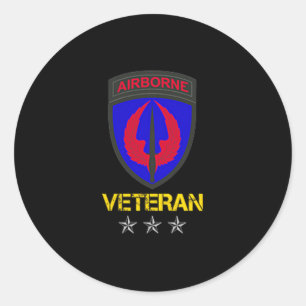 Mens Special Operations Aviation Command Veteran P Classic Round Sticker