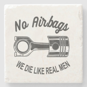 Mens Speed Racing Sports Car No Airbags - We Die L Stone Coaster