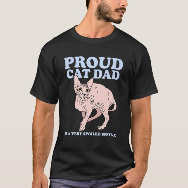 Mens Sphynx Dad Cat Dad Hairless Cat Owner Sphynx  T-Shirt (Front)