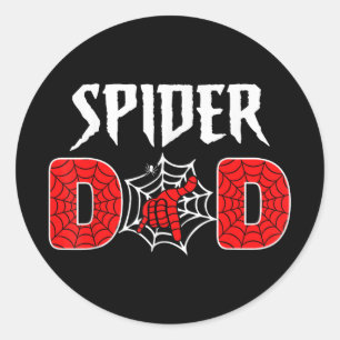 Mens Spider Web Dad Fathers Day Cool Dad  Classic Round Sticker